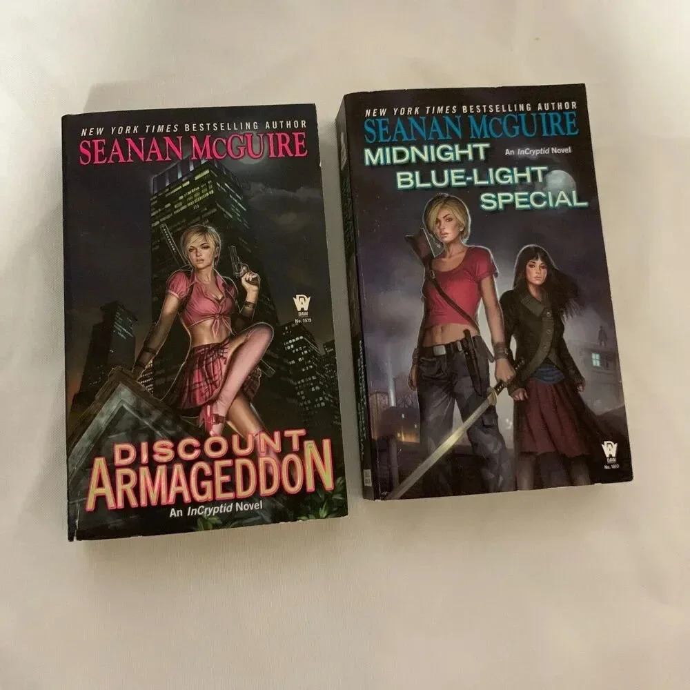 2 INCRYPTID paperb seanan McGuire blue-light armageddon, science fiction books